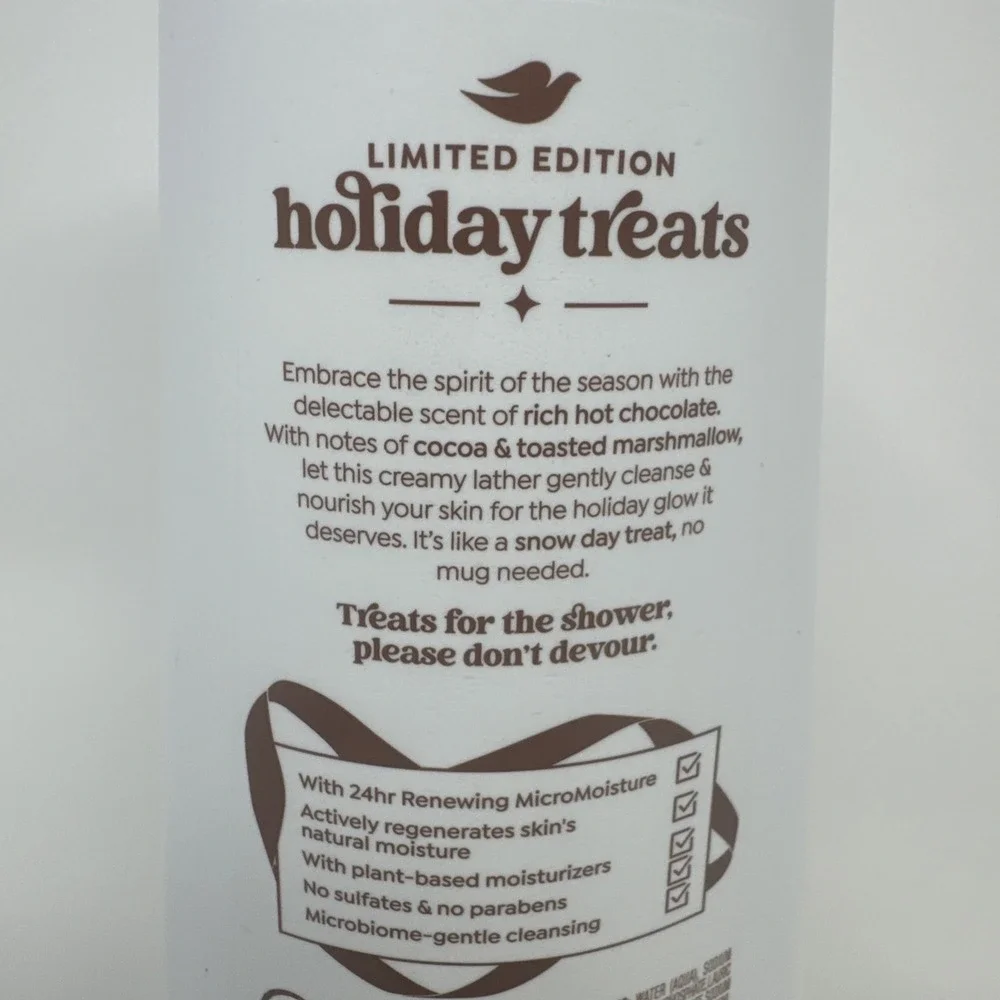 5‎ Pack Dove Limited Edition Holiday Treat Body Wash- Hot Cocoa Swirl 20 oz